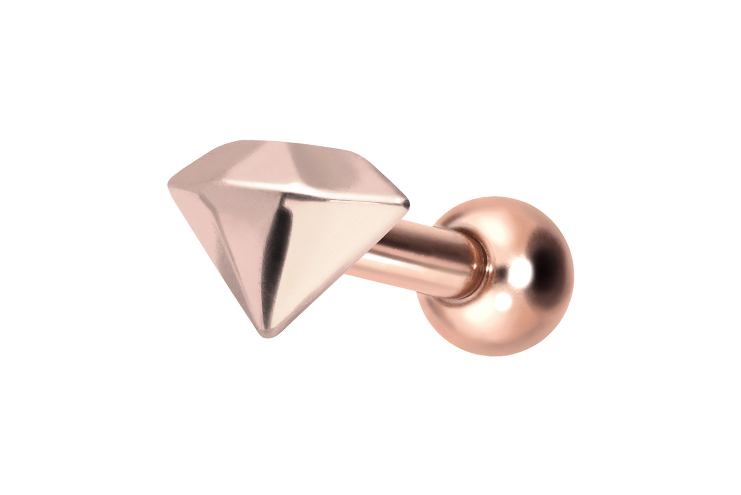 Titan Ohrpiercing mit Innengewinde DIAMANT